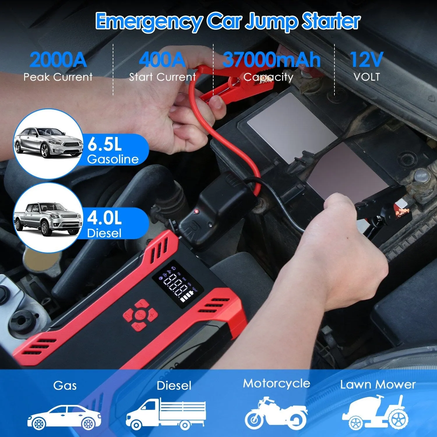 Car Jump Starter with Air Compressor