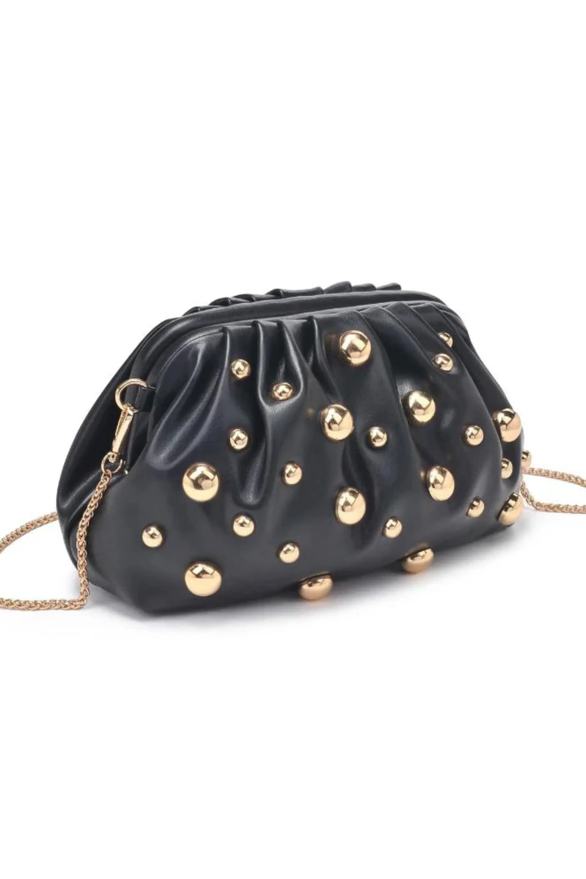 Carey Studded Clutch - Black