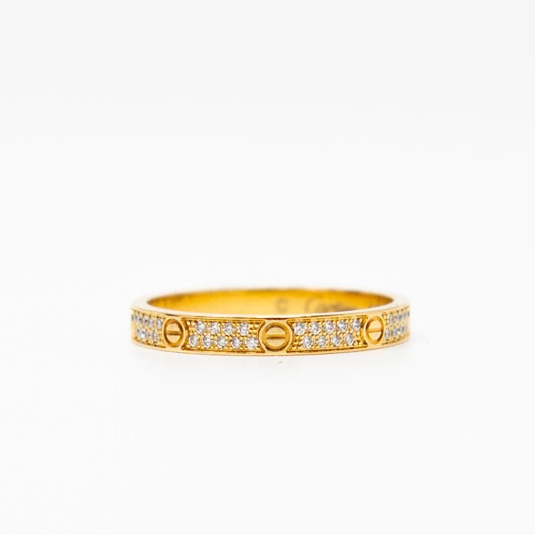 Cartier Gold Diamond Love Ring SM 52