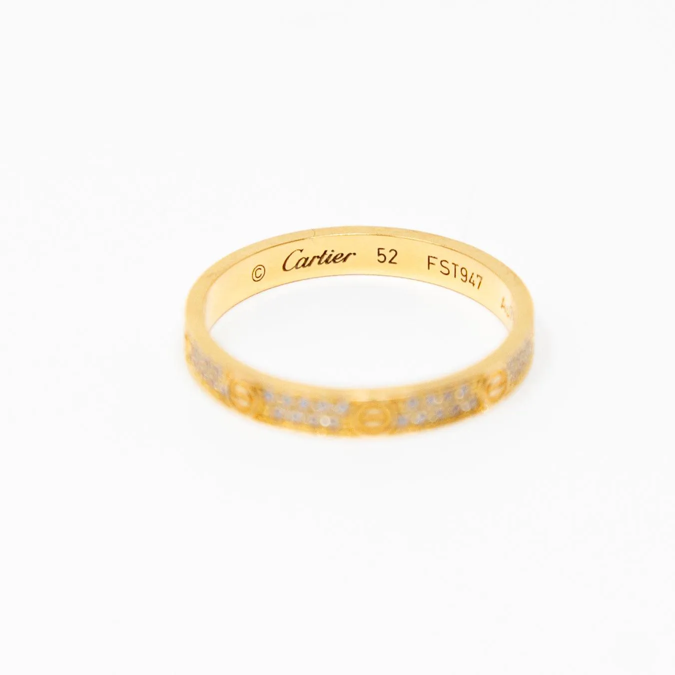 Cartier Gold Diamond Love Ring SM 52