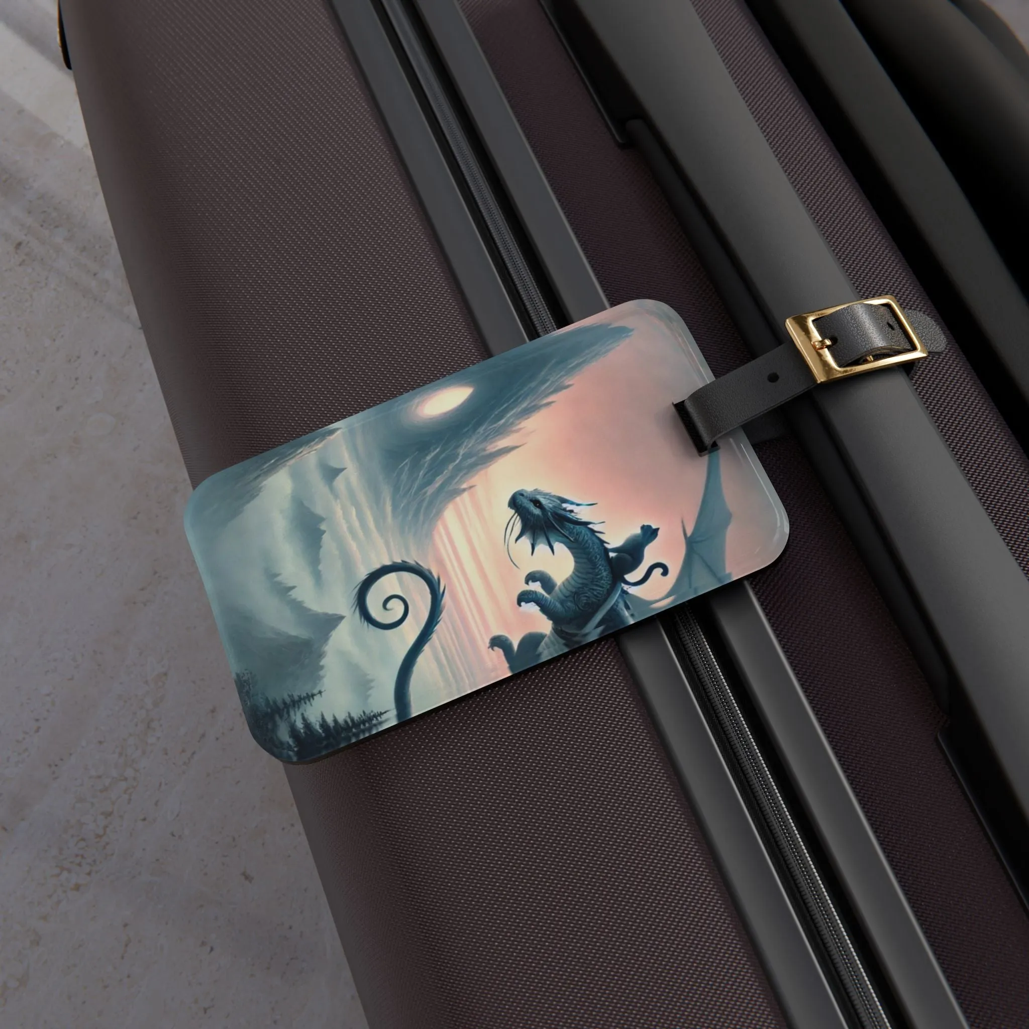 Cat Dragon Rider Adventures - Luggage Tag - Travel Gift