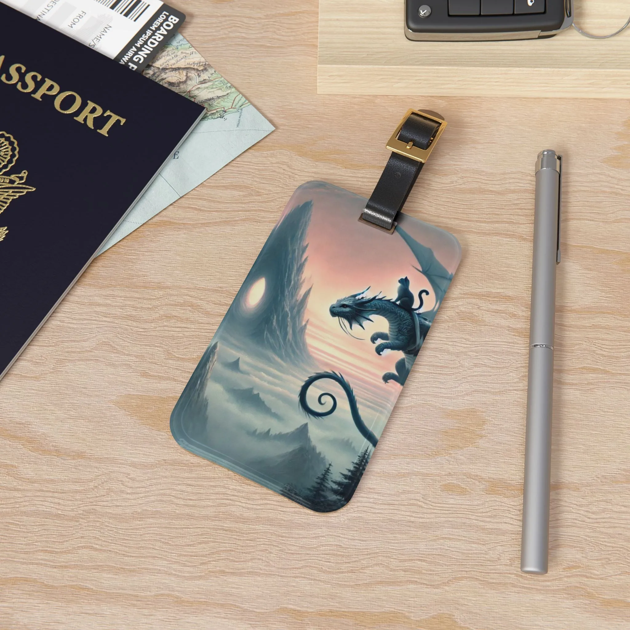 Cat Dragon Rider Adventures - Luggage Tag - Travel Gift