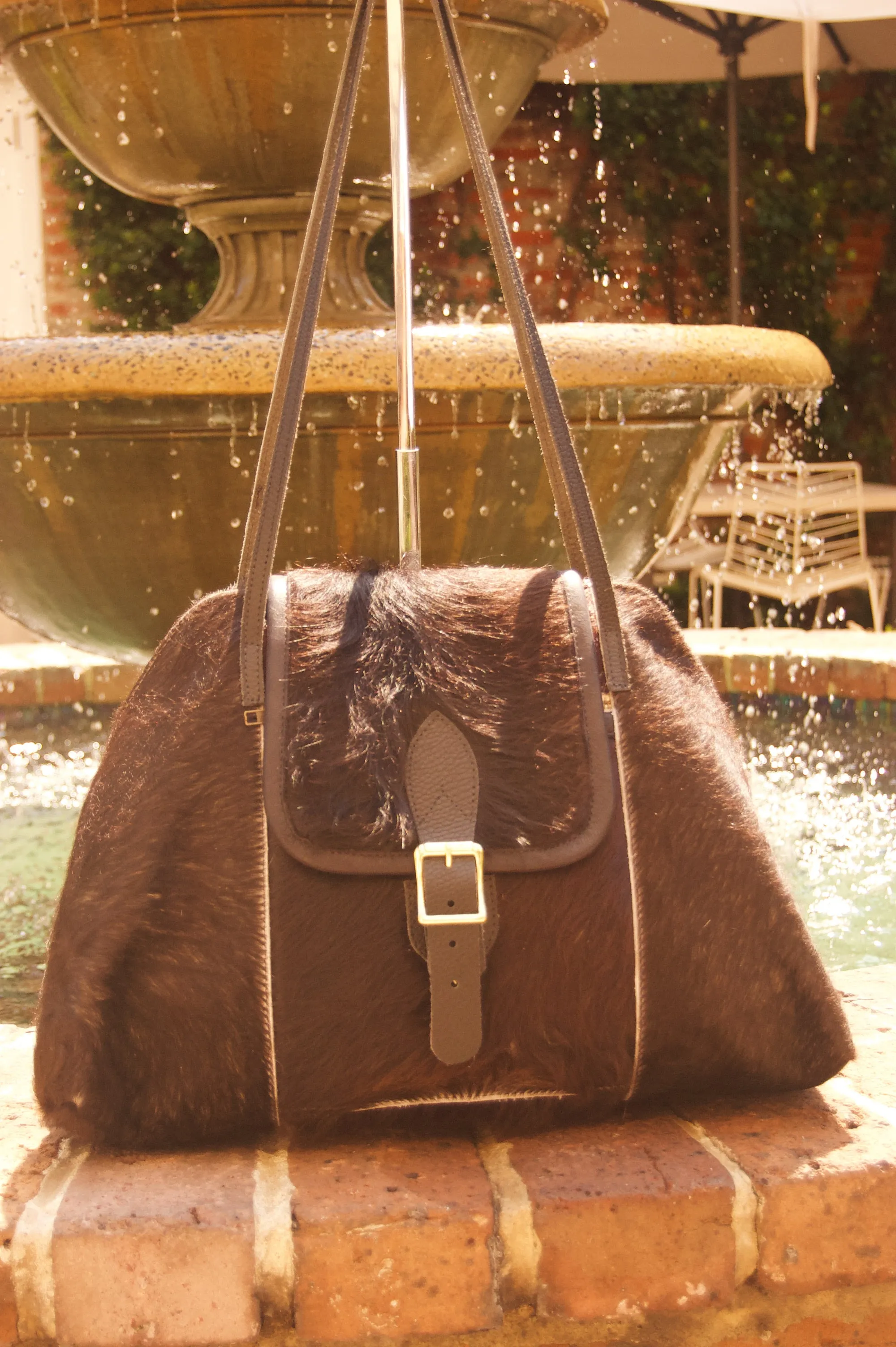 Charlie's Leather Large Pony Hair Satchel