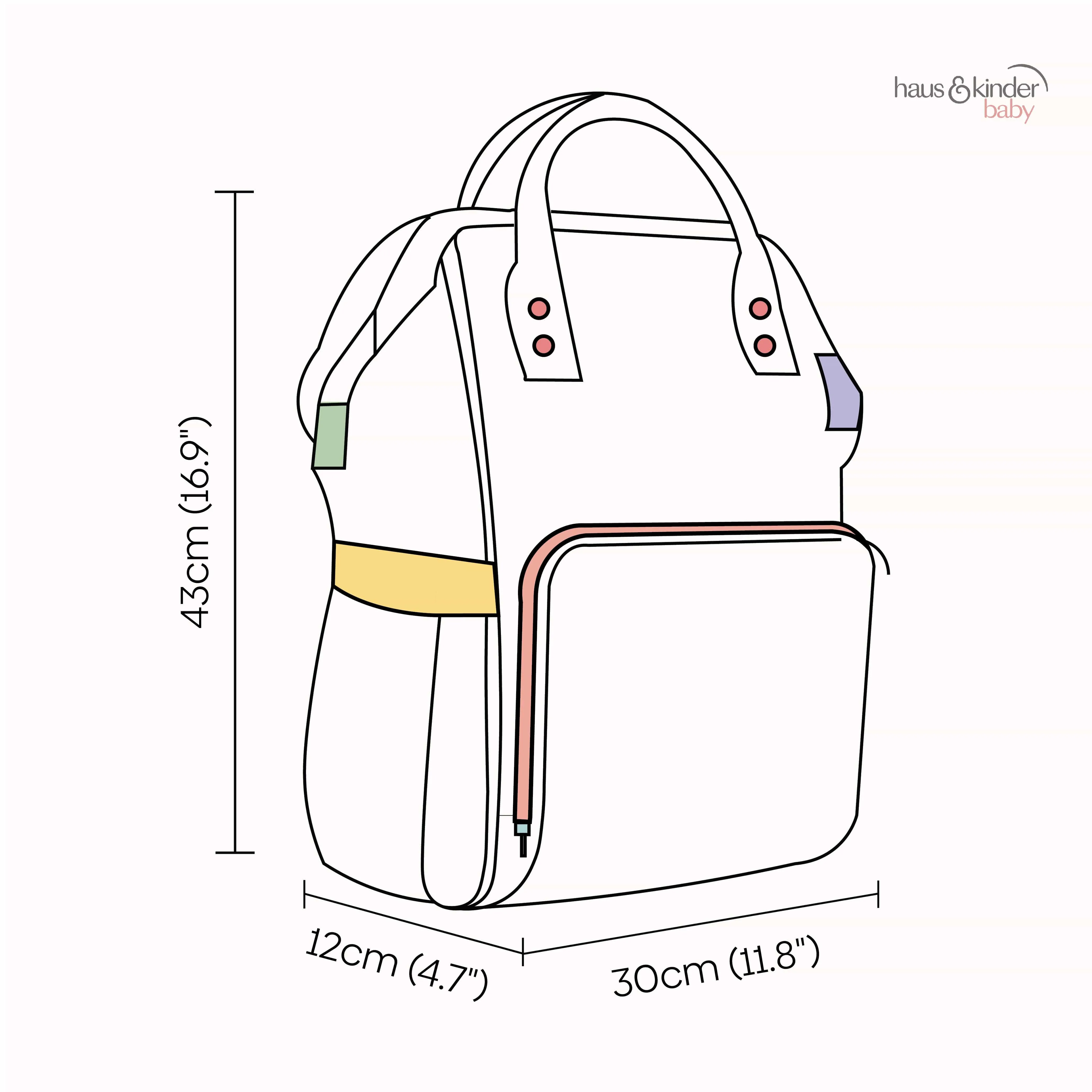 Chic Diaper Bag Backpack for New Parents (Capacity - 20L) , Bear on Wheels