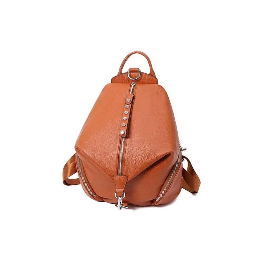 ChicLeather Zipper Travel Shoulder Bag Backpack