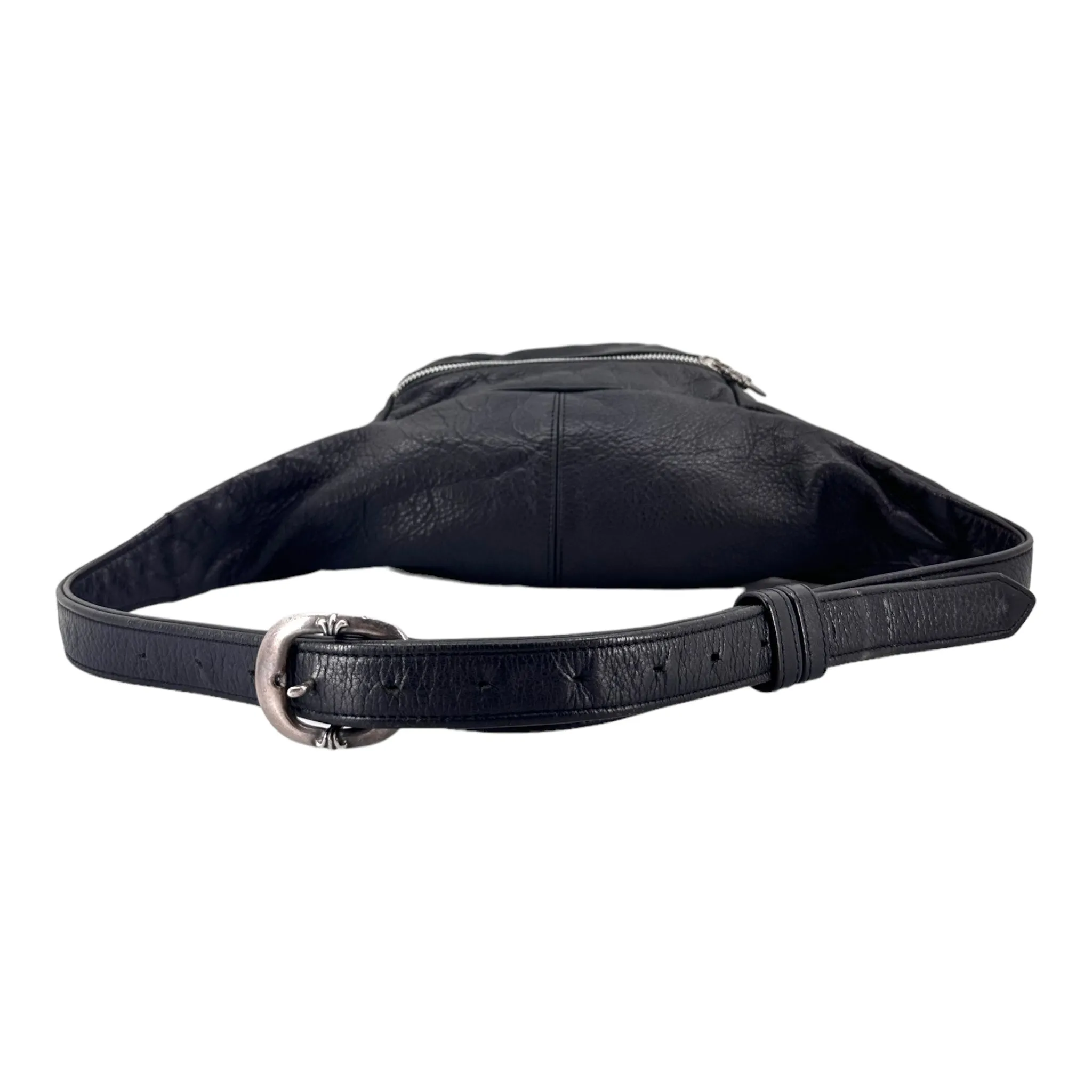 Chrome Hearts Snat Tumbled Leather Waist Bag Black (Large)