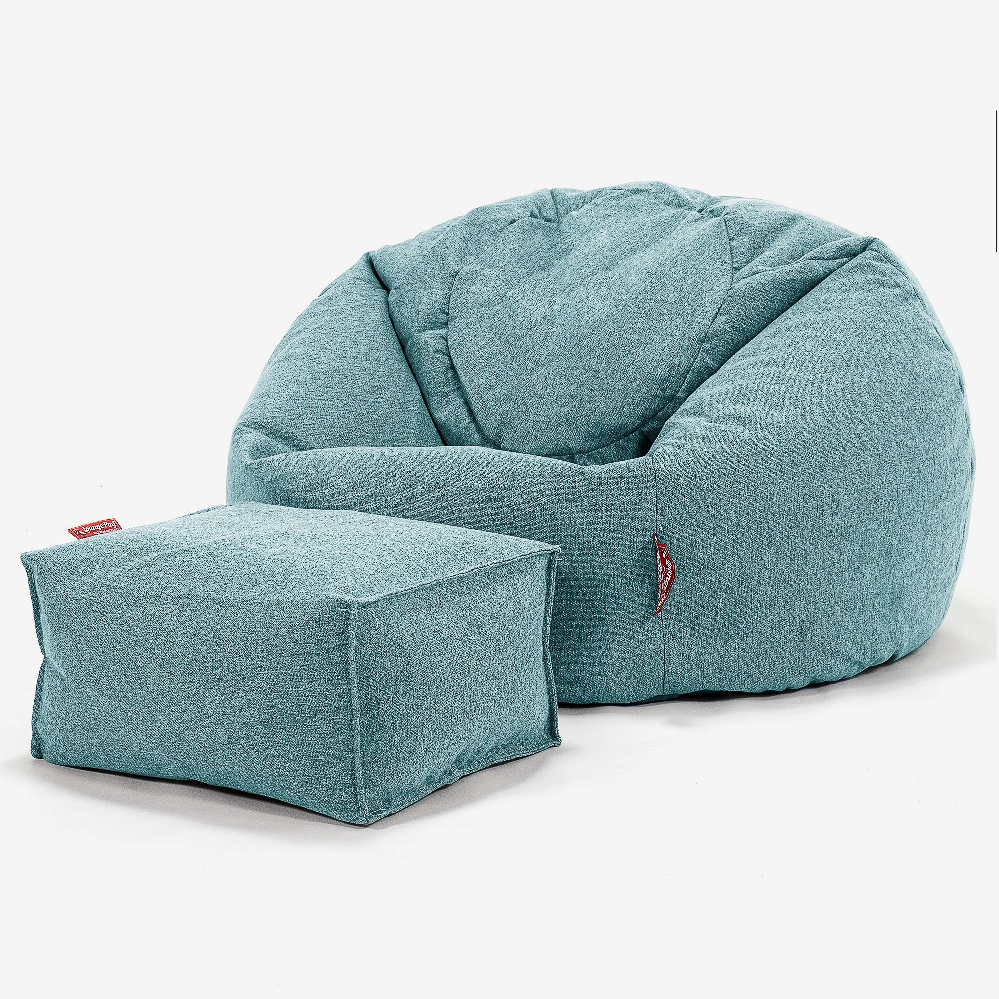 Classic Bean Bag Chair - Interalli Wool Aqua