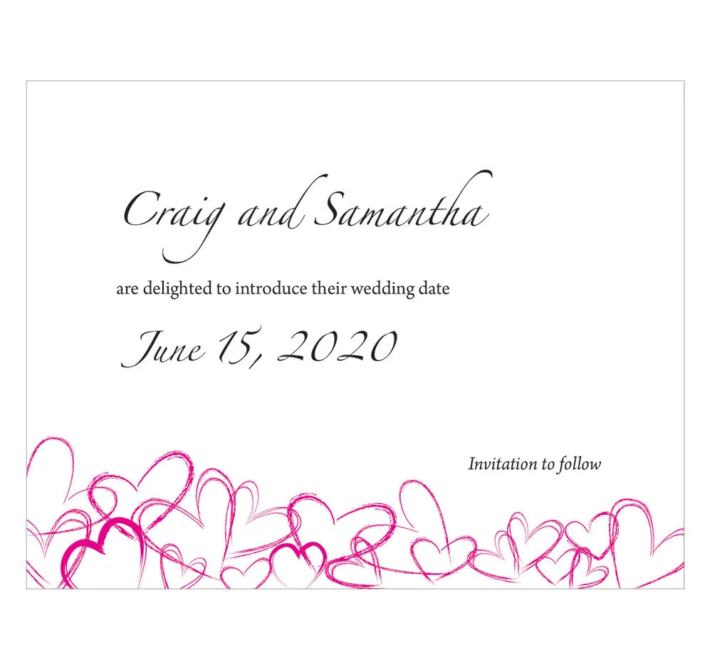 Contemporary Hearts Wedding Save The Dates