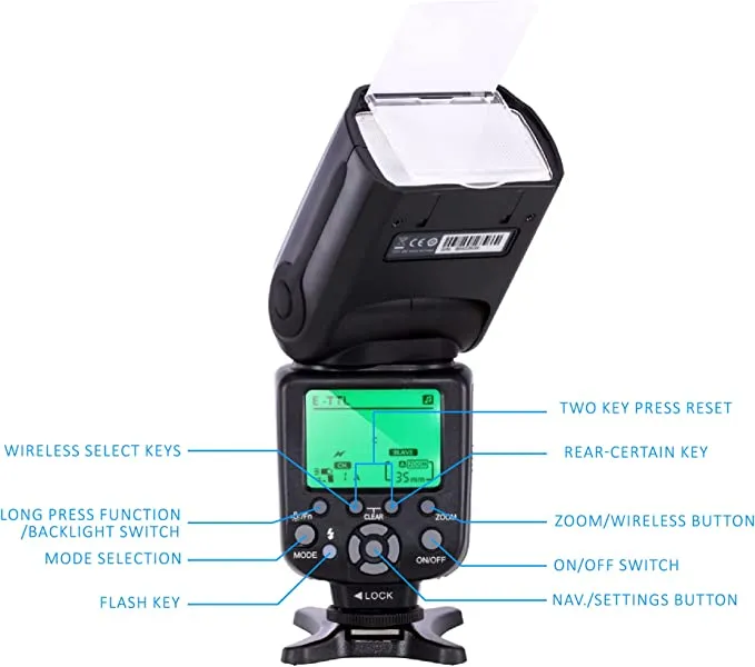 COOPIC CF600EX LCD Display Flash wireless 1/8000S HSS GN58 5500K Master TTL Flash Speedlite for all CANON NIKON Cameras X4636920