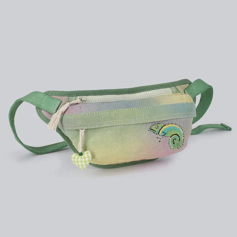 Cotton Waist Bag For Kids | Pink & Green