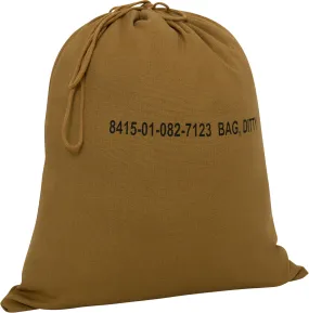 Coyote Brown - Military Ditty Bag, 19" x 16" Canvas Travel Laundry Bag