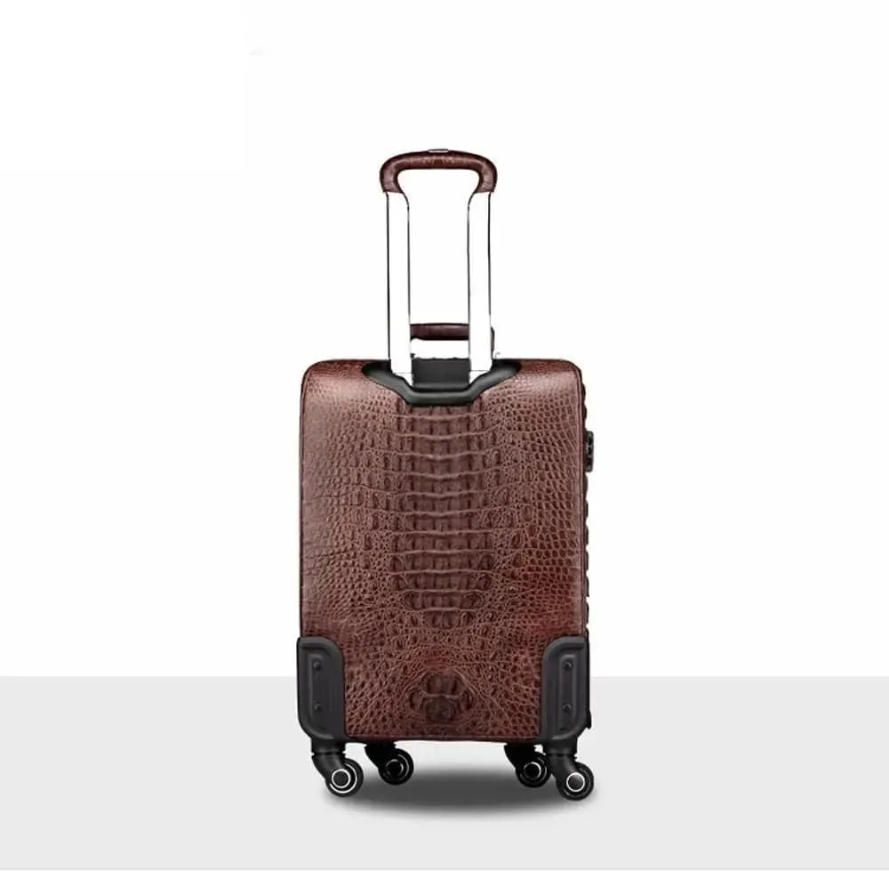 Crocodile Leather 4-Wheeled Trolley Case Travelling Luggage Bags