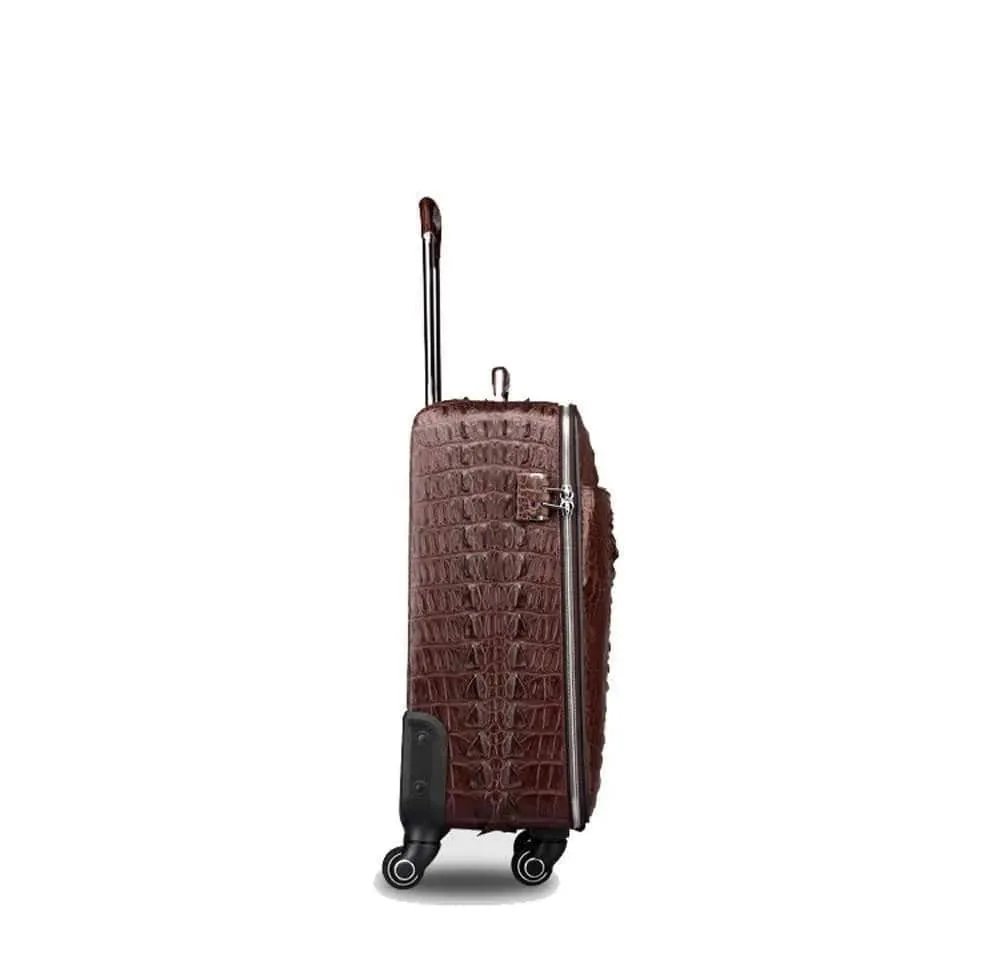 Crocodile Leather 4-Wheeled Trolley Case Travelling Luggage Bags