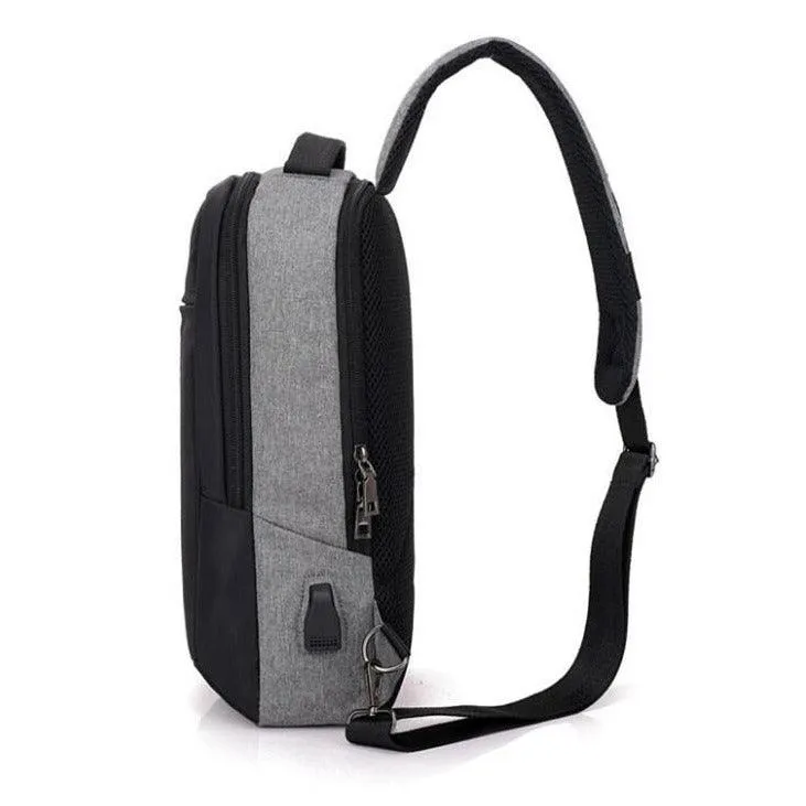 Crossbody Anti-theft USB Charging Shoulder Chest Bag Waterproof great for iPad or Android Tablet Men's Shoulder Bag Men's Backpack