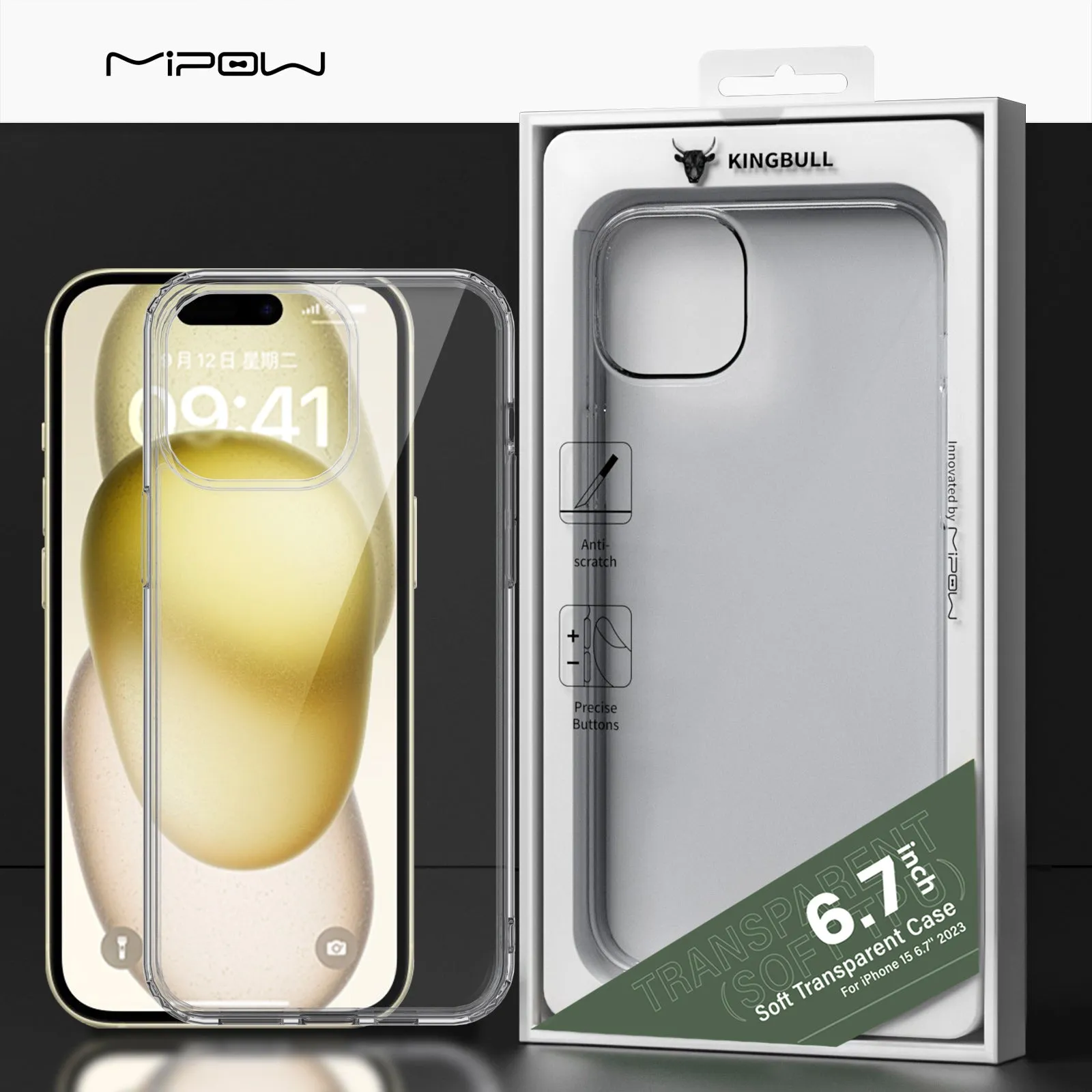 Crystal Clear TPU Soft CASE for iPhone 15/14