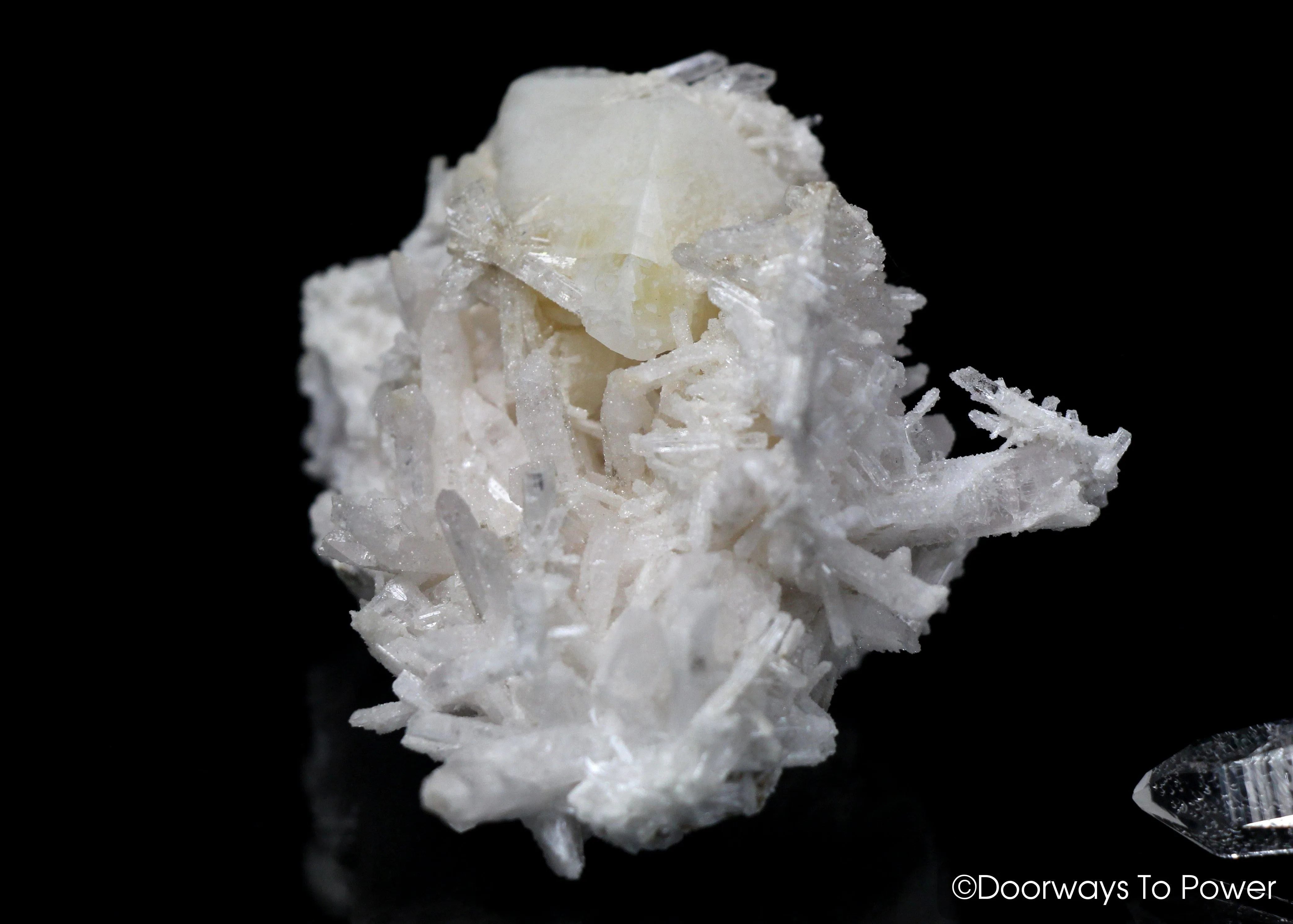 Danburite Quartz Crystal Cluster with Calcite 'Rays of Light'