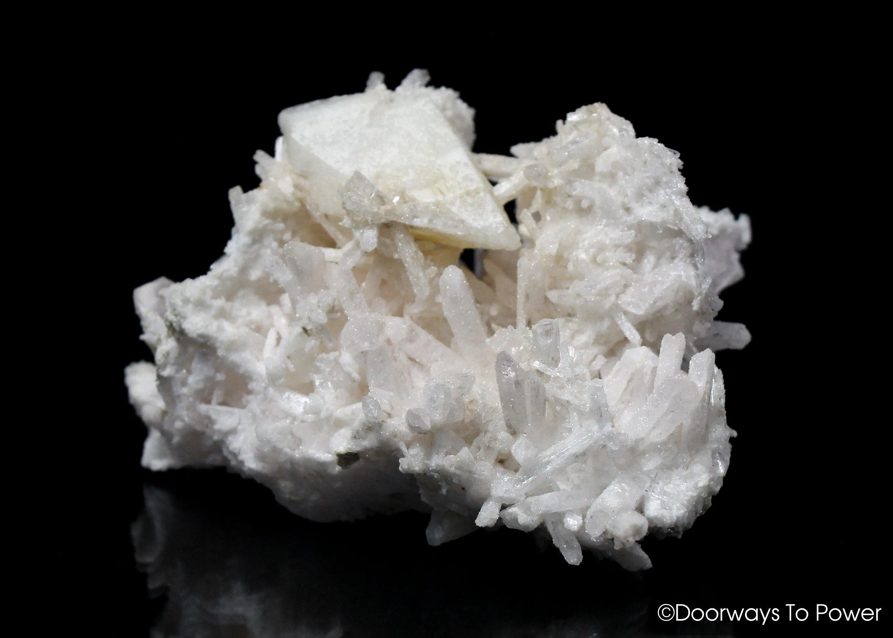 Danburite Quartz Crystal Cluster with Calcite 'Rays of Light'