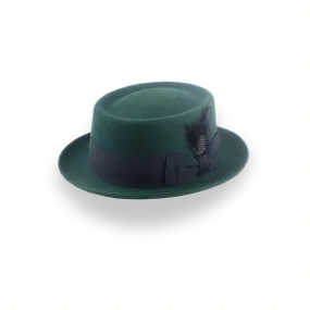 Dark Green Porkpie Hat in Smooth Fur Felt | The Soloist