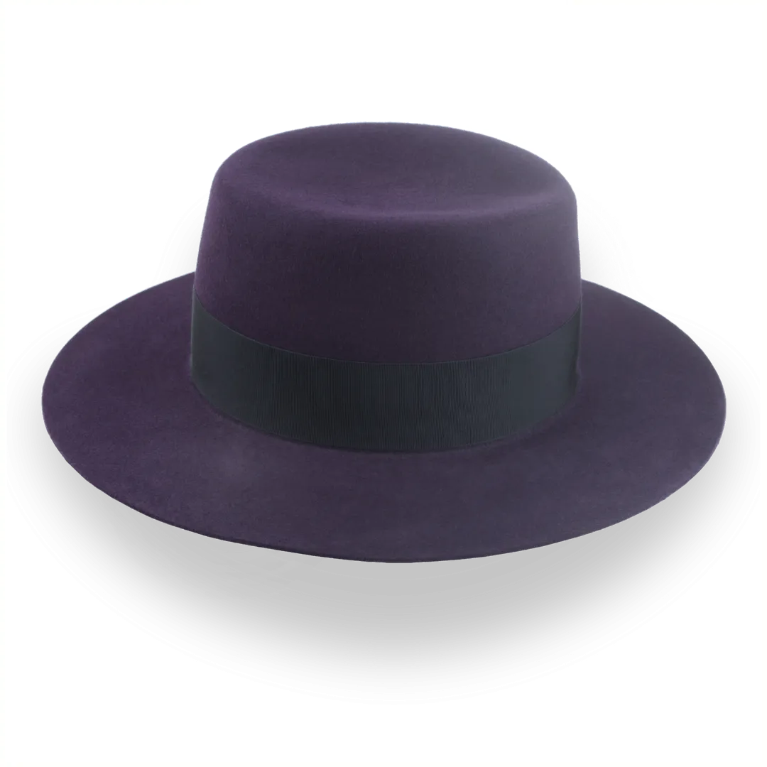 Dark Purple Wide Brim Telescopic Fedora with Custom Options | The Joker