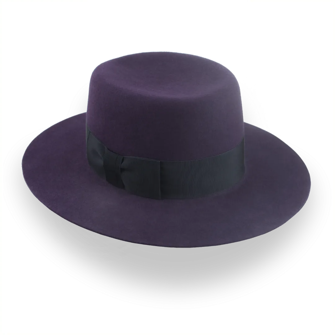 Dark Purple Wide Brim Telescopic Fedora with Custom Options | The Joker