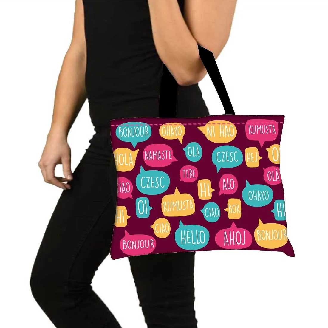 Designer Tote Bag With Zip Beach Gym Travel Bags -  quotes