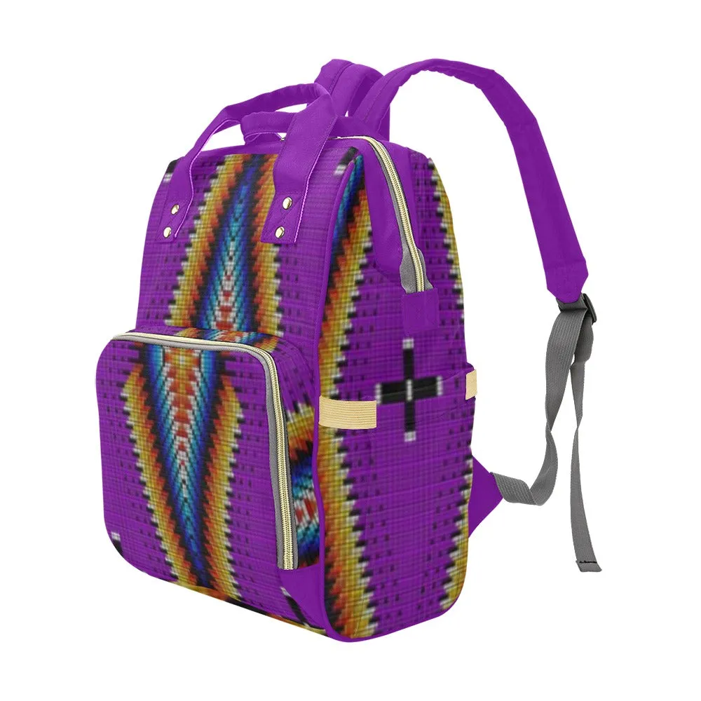 Diamond in the Bluff Purple Multi-Function Diaper Backpack/Diaper Bag