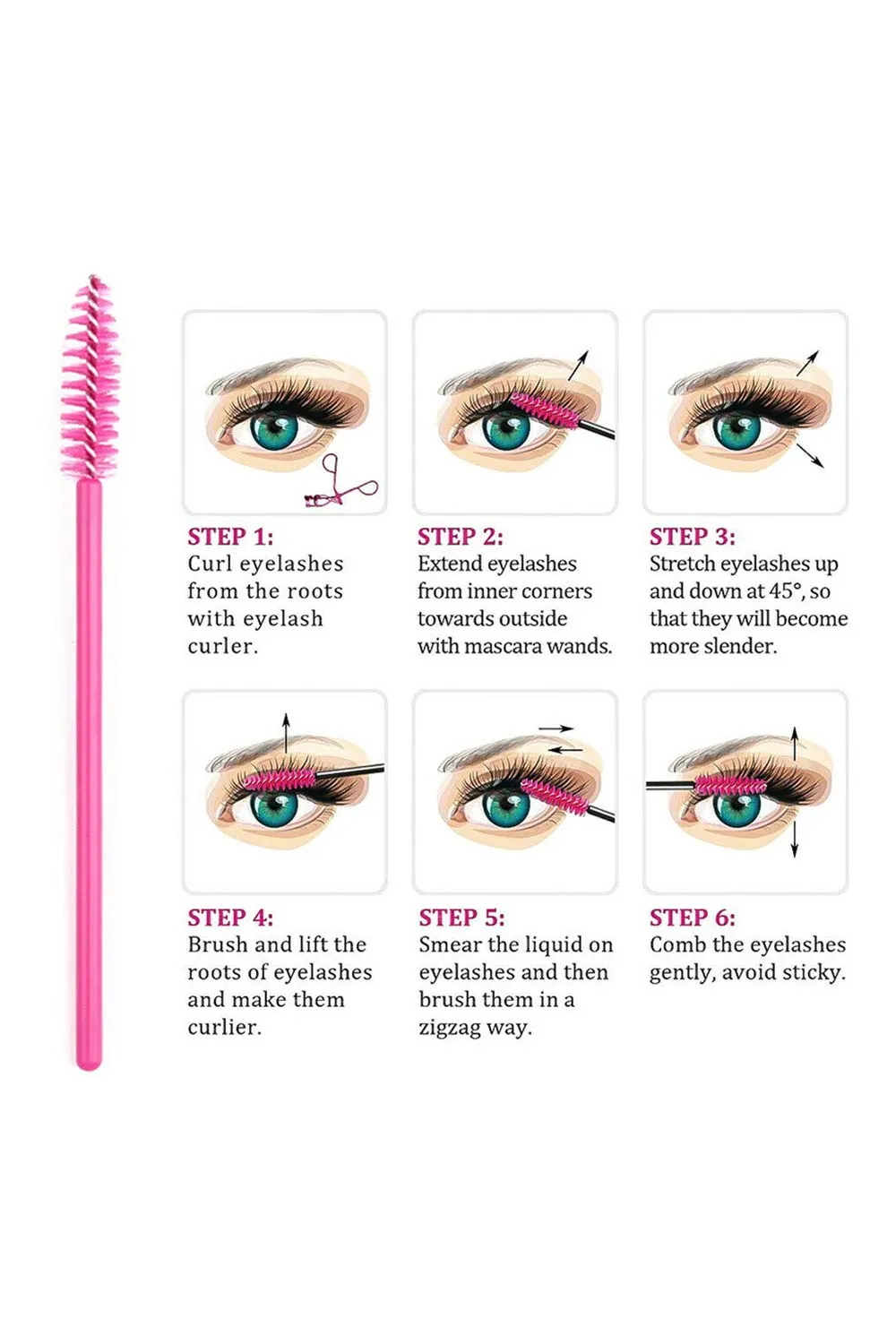 Disposable Eyelash Brush 50 Pack