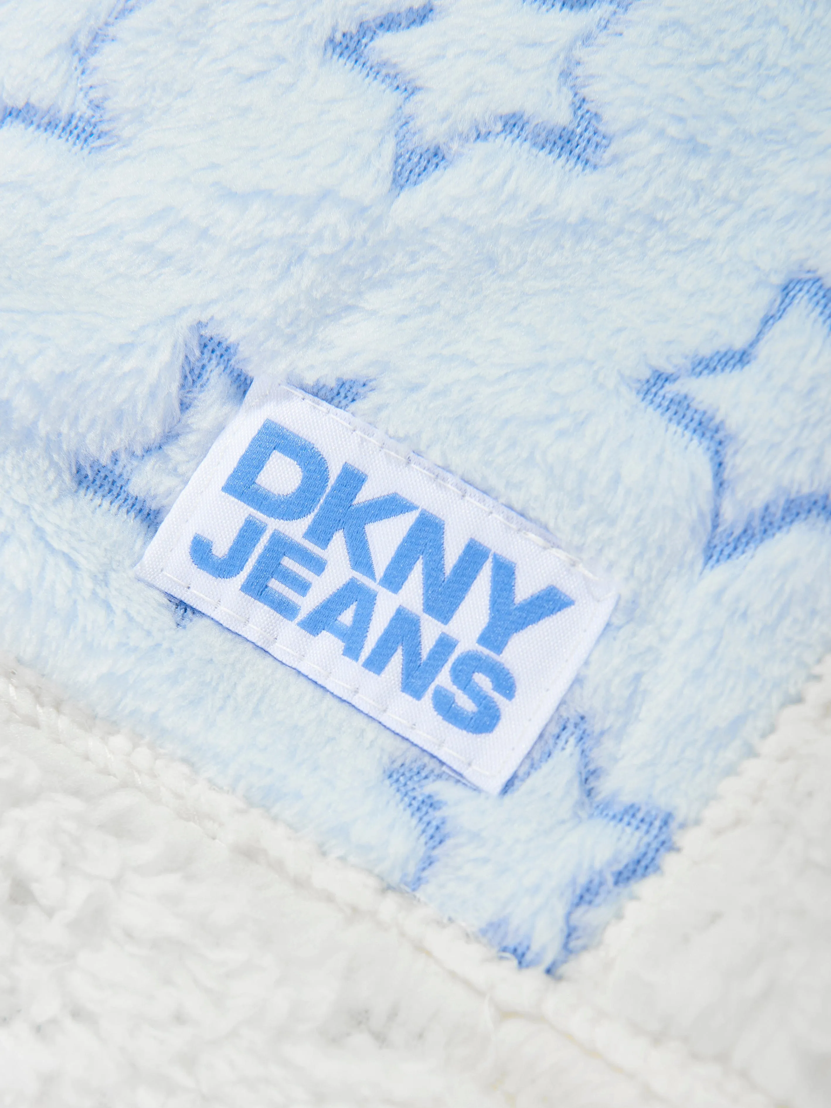 DKNY Baby Boys Sherpa Fleece Star Blanket in Blue (90cm)