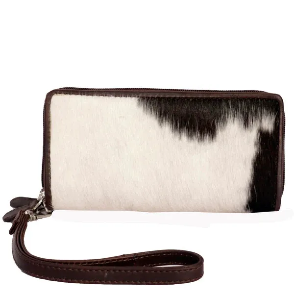 Double Zip Cowhide Wallet | Brown