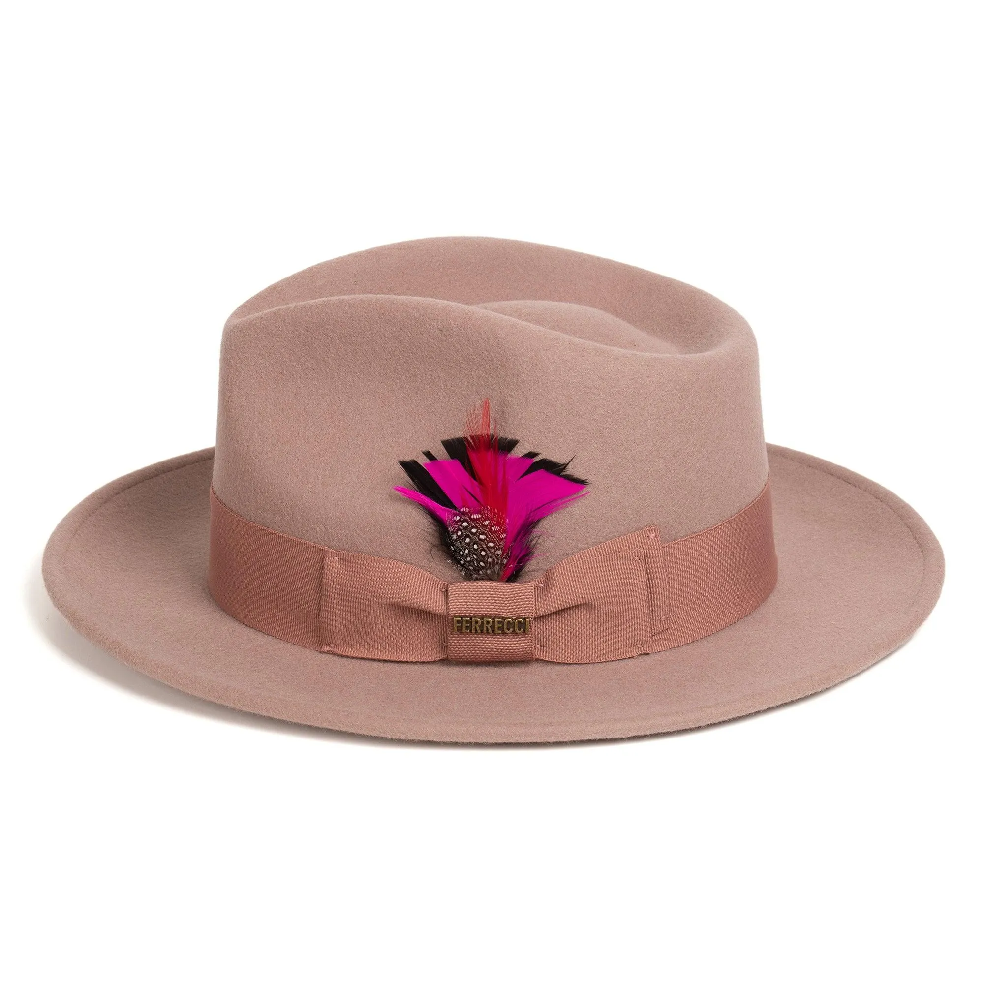 Dusty Pink Fedora 100% Australian Wool Crushable Hat