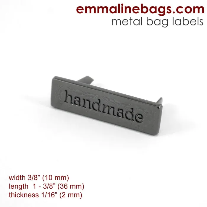 Emmaline Metal Bag Label "Handmade" Large