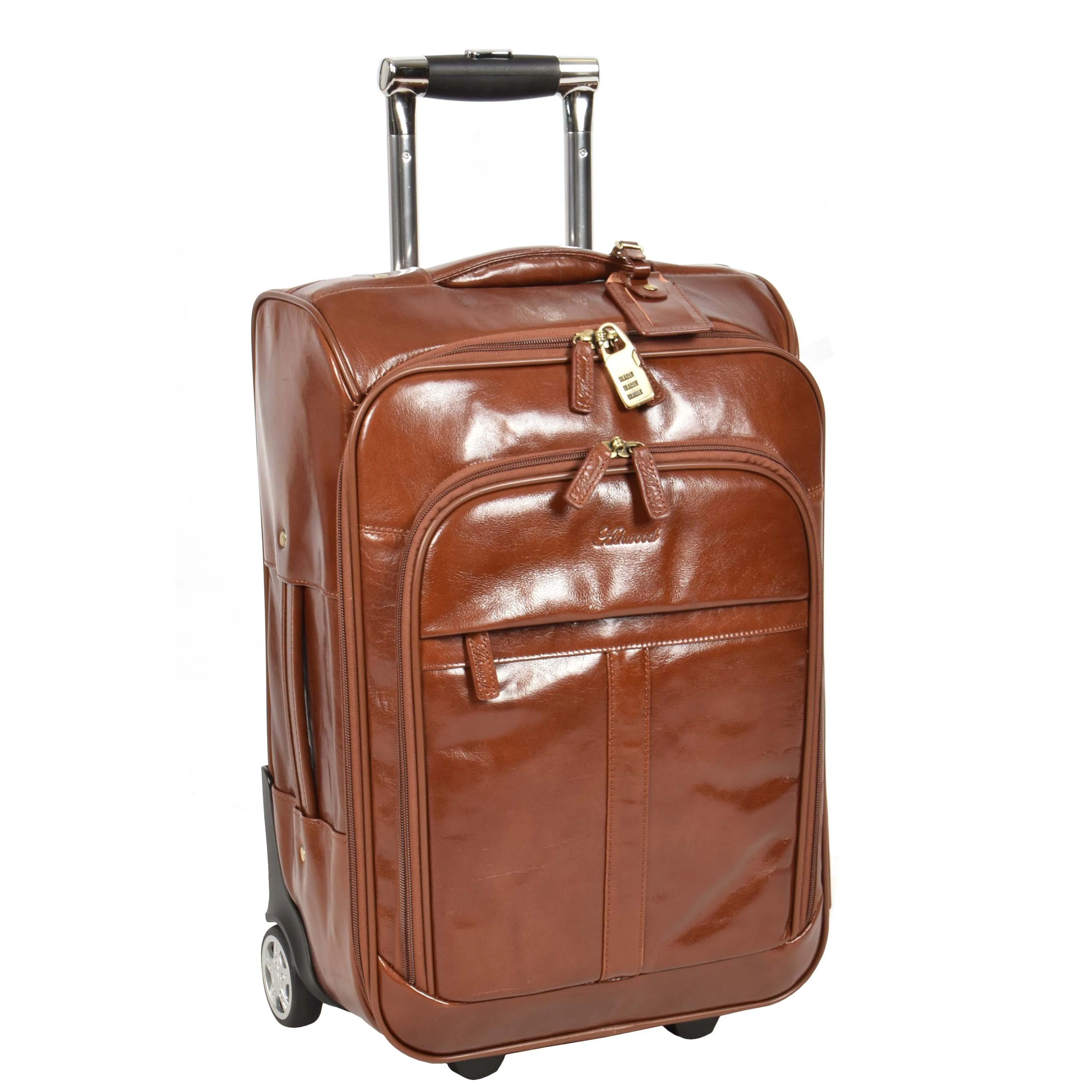 Exclusive Leather Cabin Suitcase Tokyo Chestnut Tan