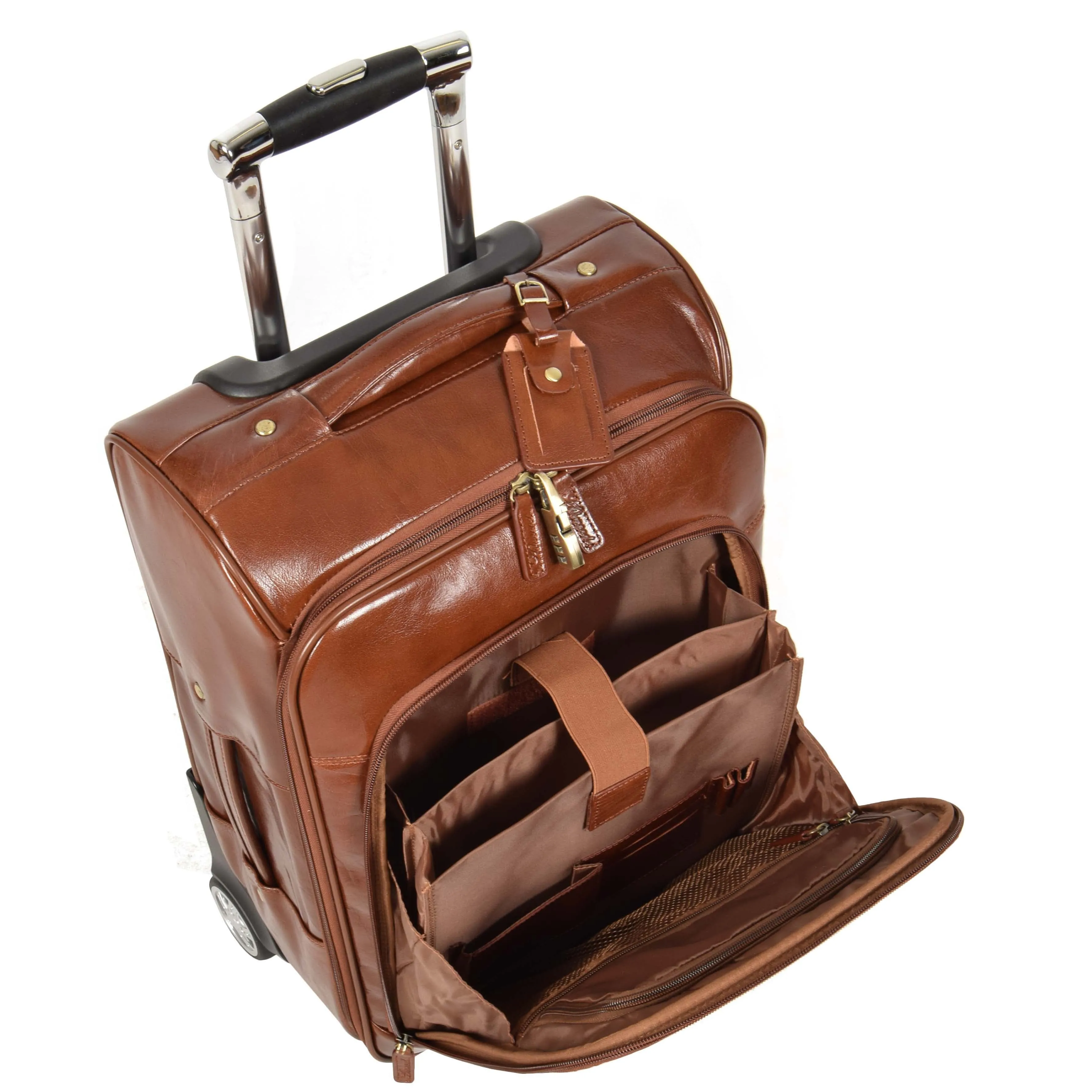 Exclusive Leather Cabin Suitcase Tokyo Chestnut Tan