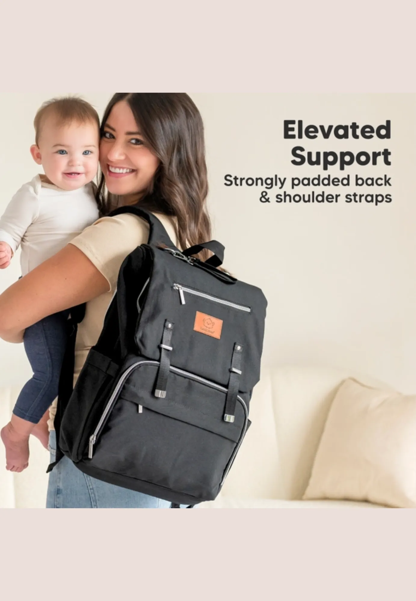 Explorer Diaper Bag Backpack with Changing Pad and Stroller Straps