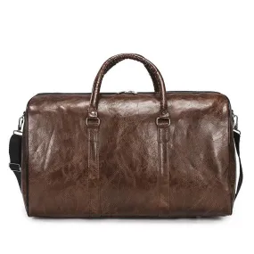 Exquisite Multi-Dimensional Leather Travel Bag- Brown