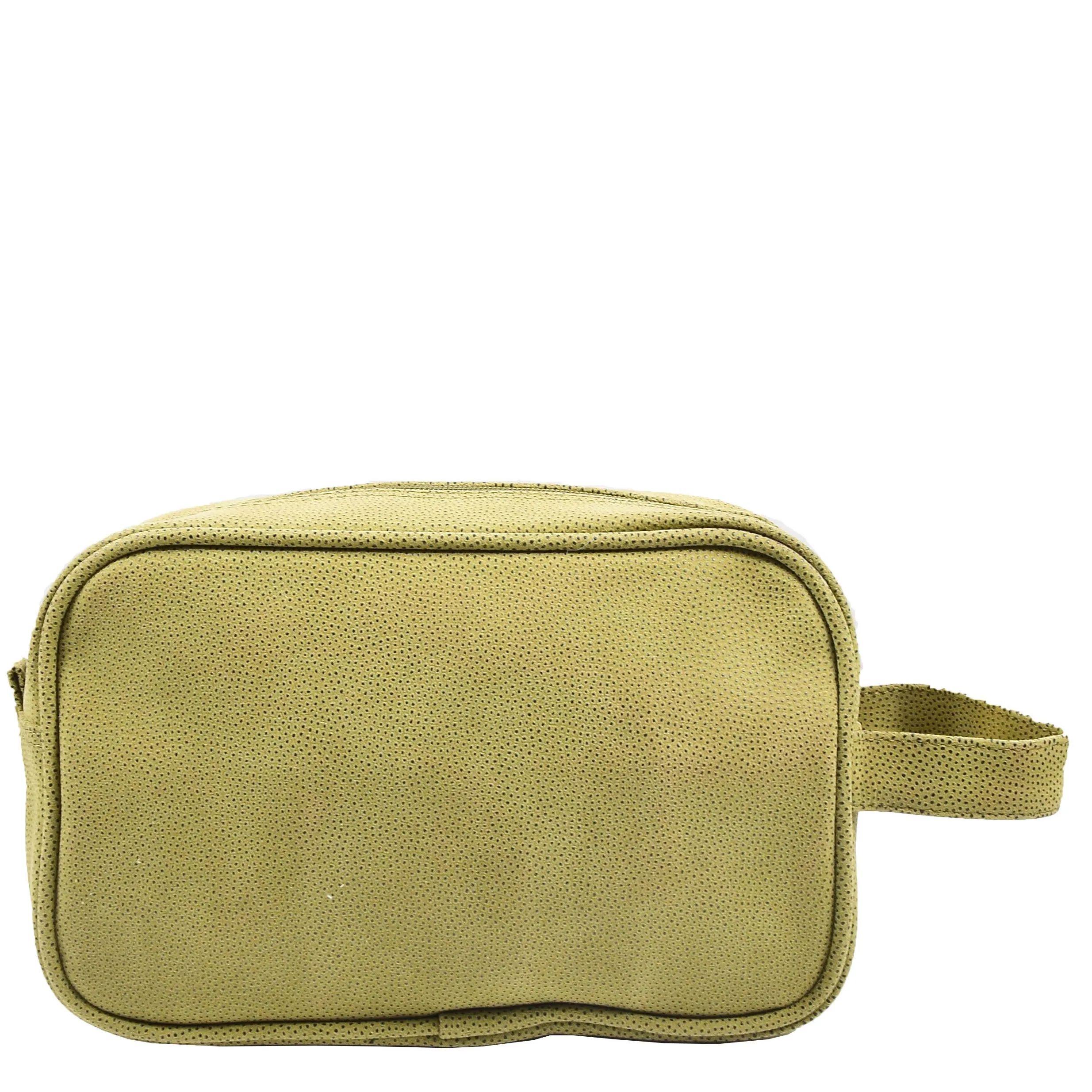 Faux Leather Toiletry Wash Bag Travel HOL8202 Green