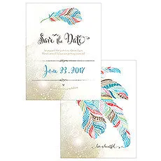 FEATHER WHIMSY SAVE THE DATE CARD