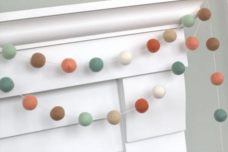 Felt Ball Garland- Earth Tones