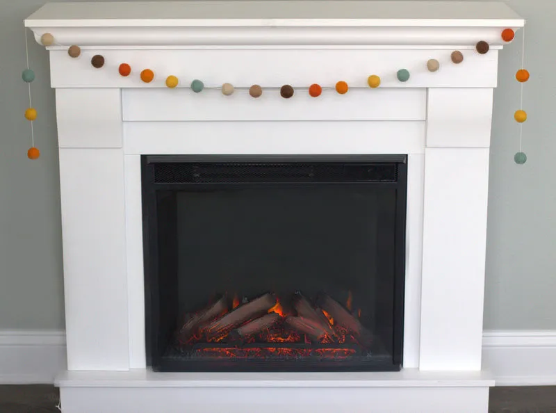 Felt Ball Garland- Teal, Brown, Orange