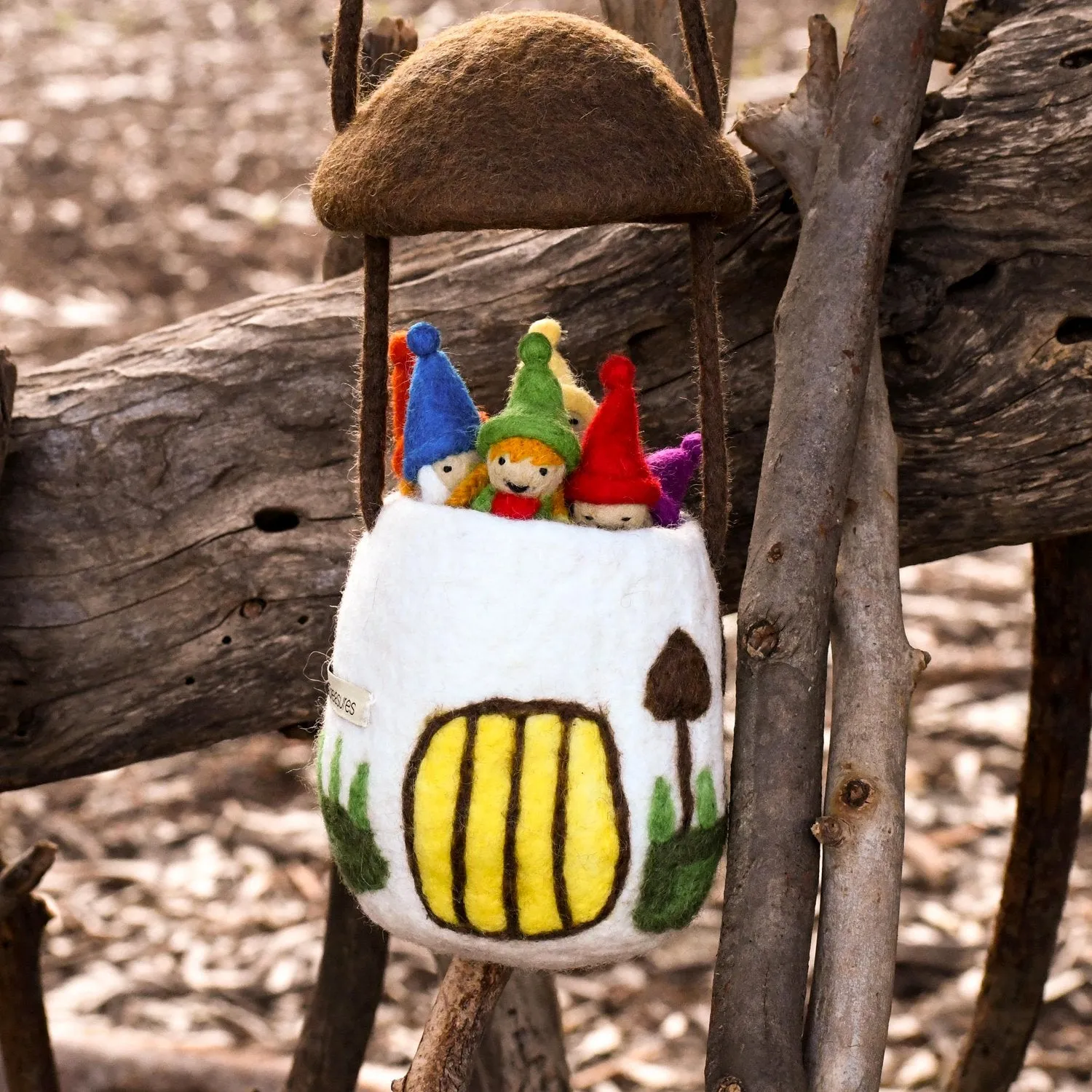 Felt Brown Toadstool Bag