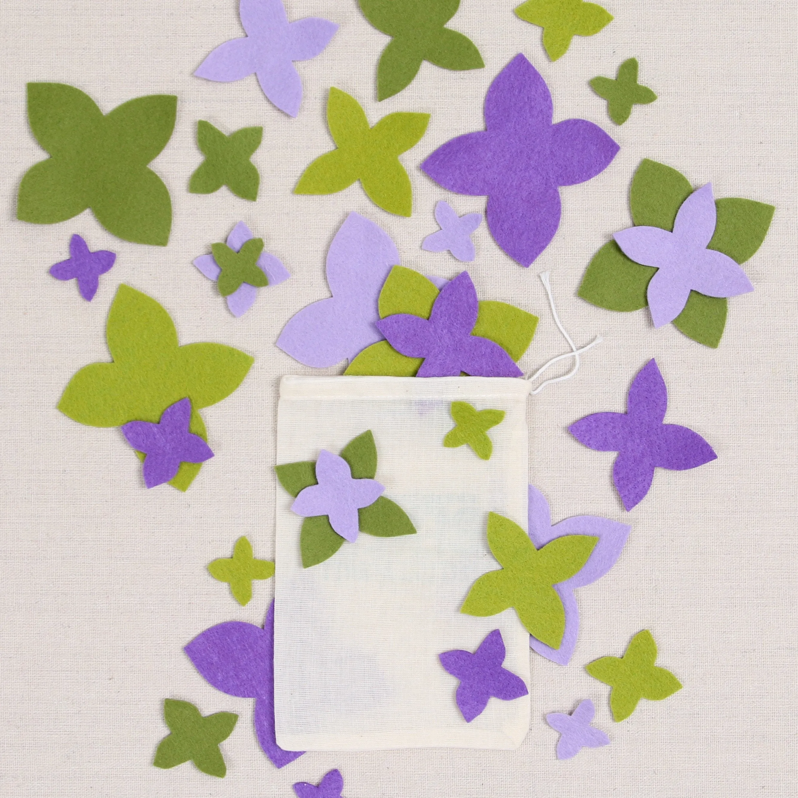 Felt-fetti Flower Sepals, die cut shapes