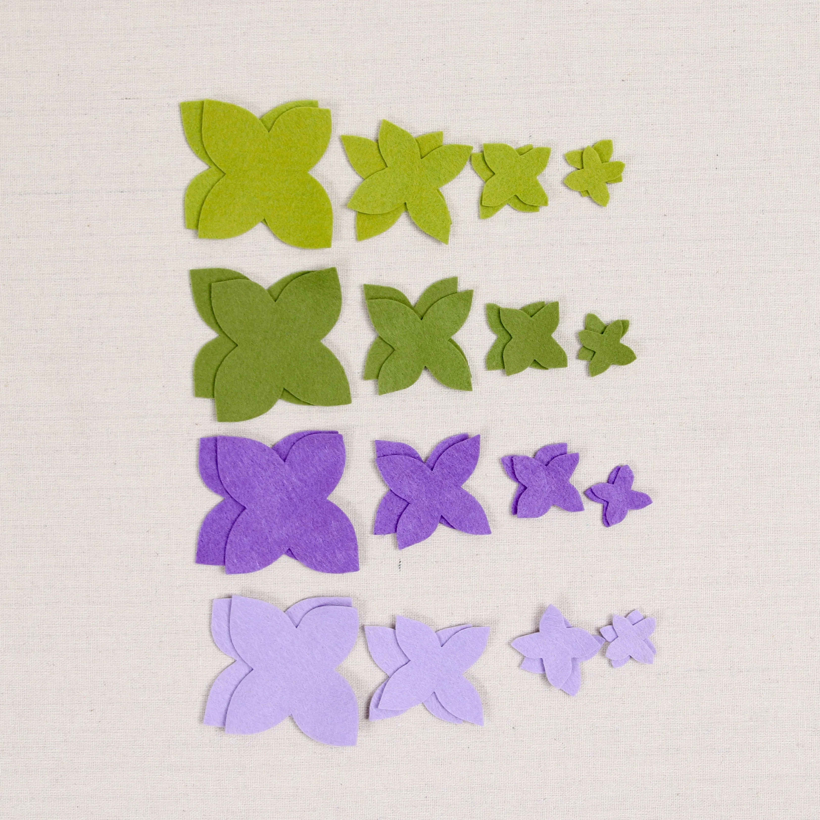 Felt-fetti Flower Sepals, die cut shapes