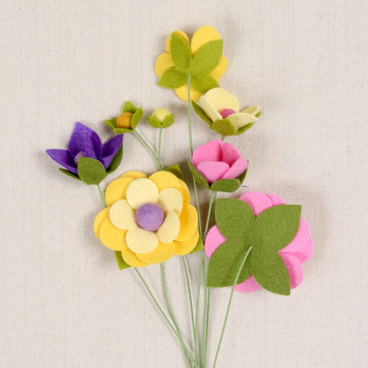 Felt-fetti Flower Sepals, die cut shapes