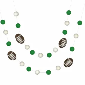 Felt Football Garland- Green & White