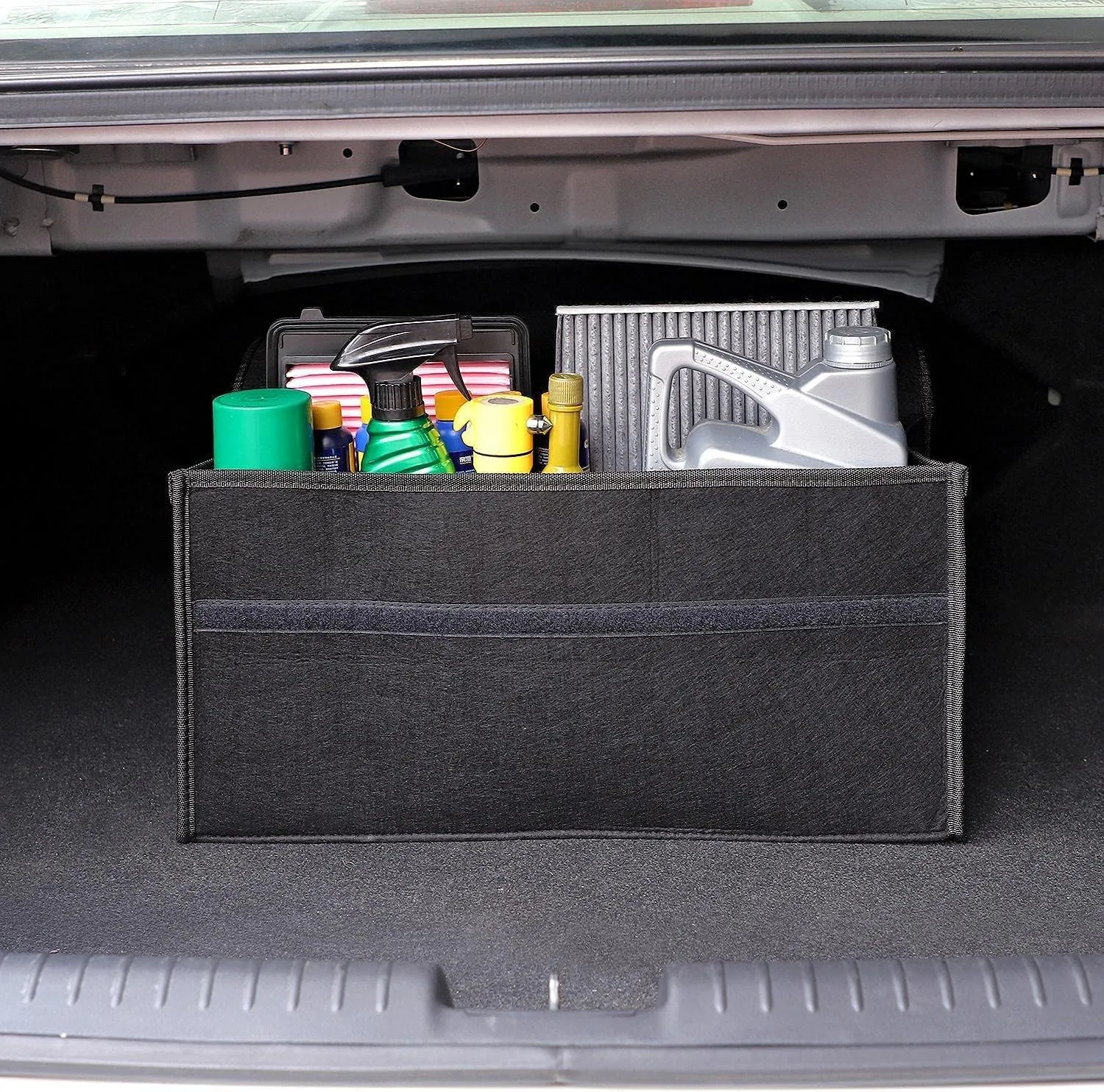 Felt Portable Car Trunk Organizer (Black)