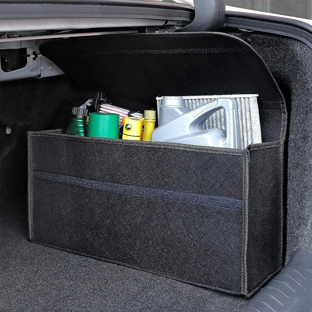 Felt Portable Car Trunk Organizer (Black)