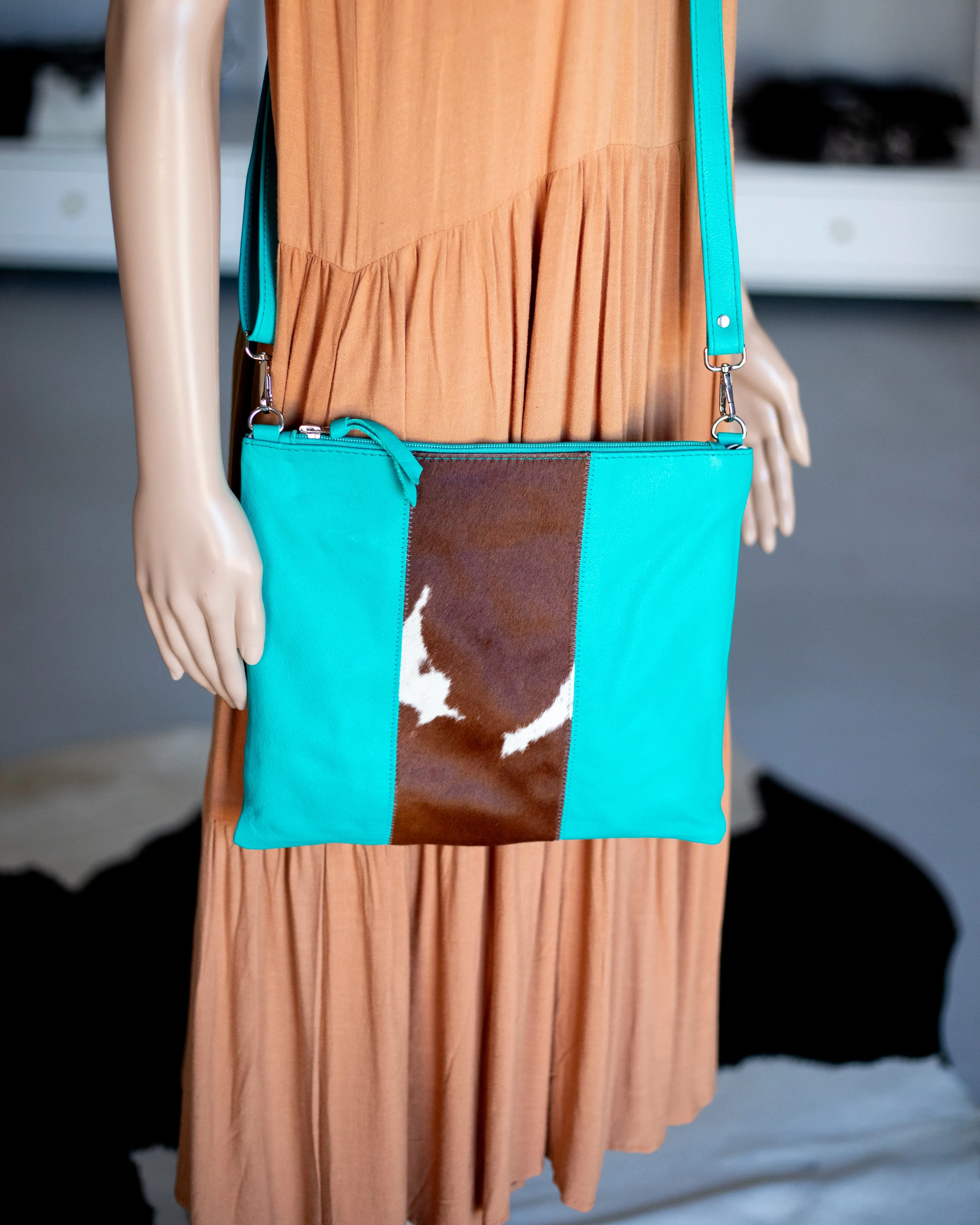 Fern Jumbo Clutch/Handbag - Teal