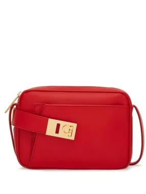 Ferragamo Stylish Red Shoulder Camera Case for Fashionable Women