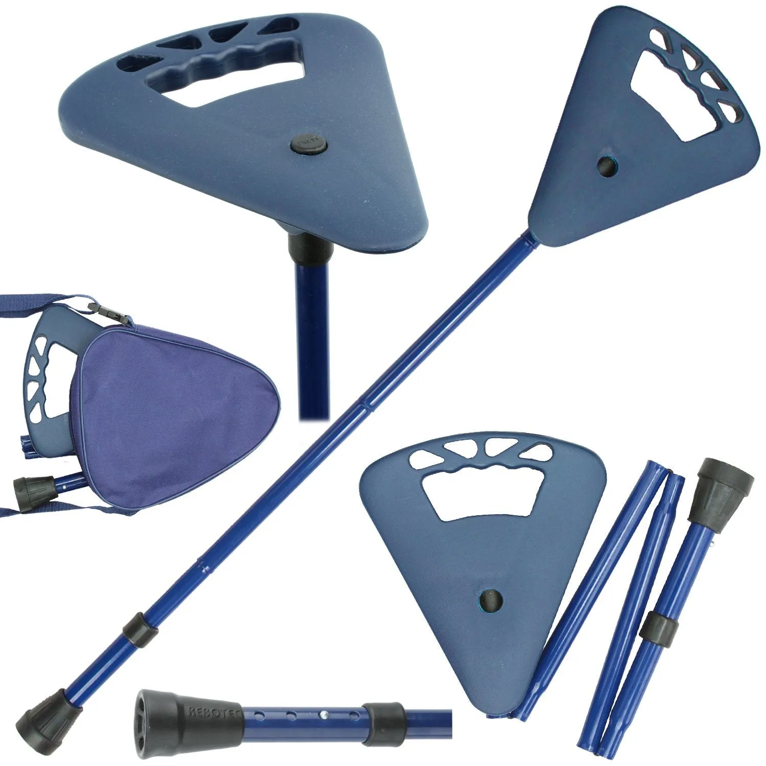 Flipstick: Foldable, Adjustable Seat Cane   Bag