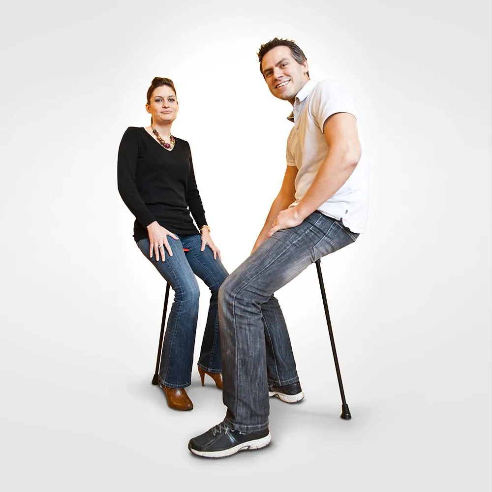 Flipstick: Foldable, Adjustable Seat Cane   Bag